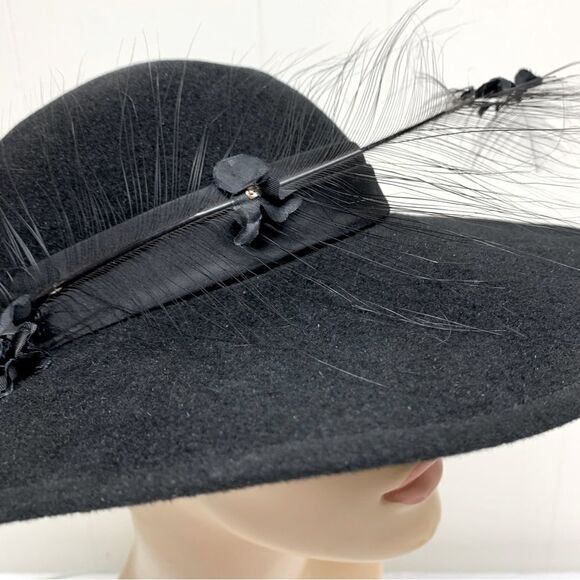 VTG Thomas Miller for Sylvia of St Louis Felt Hat Sz Large 23” Gorgeous - Picture 9 of 14